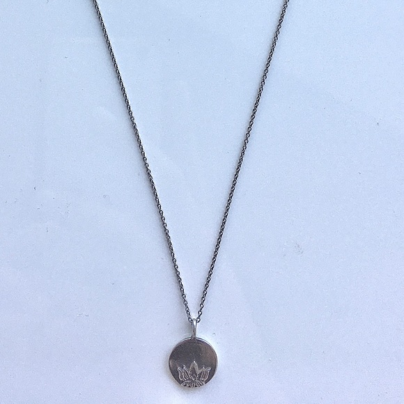 Sterling Silver Lotus Flower Necklace - Picture 3 of 4